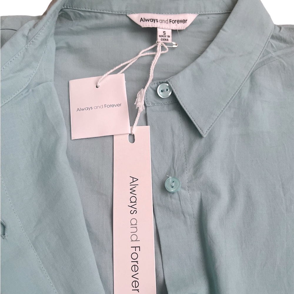 Always and Forever Blue Button Down Shirt, Small